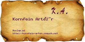 Kornfein Artúr névjegykártya